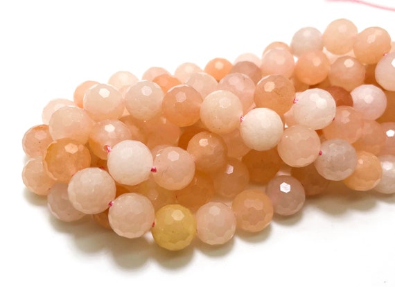 Pink Aventurine, Natural Aventurine Faceted Round 10mm  Gemstone Beads - RNF109