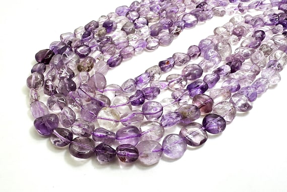 Natural Light Purple Amethyst Beads: Polished Nugget Gemstone, 15.5" Strand - PGS318