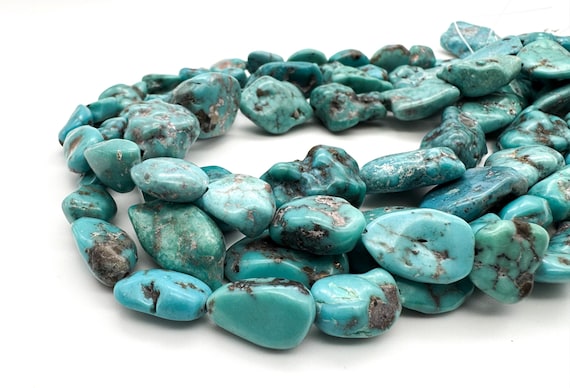 Genuine Arizona Kingman Turquoise Nuggets Smooth Organic Blue Untreated Turquoise High-Quality Artisan Jewelry Supply