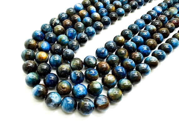 Blue Kyanite Gemstone Beads: Polished Round, South Africa (6mm 8mm 10mm)