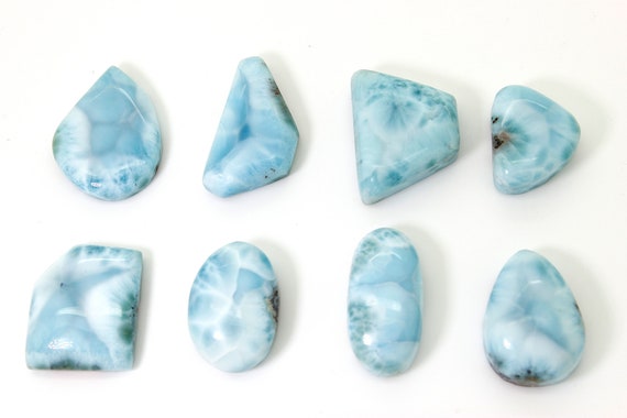 Natural Dominican Larimar Smooth Chips Rock Stone Gemstone Variety Shape Beads for Ring Necklace Pendant Jewelry Making - PGL63