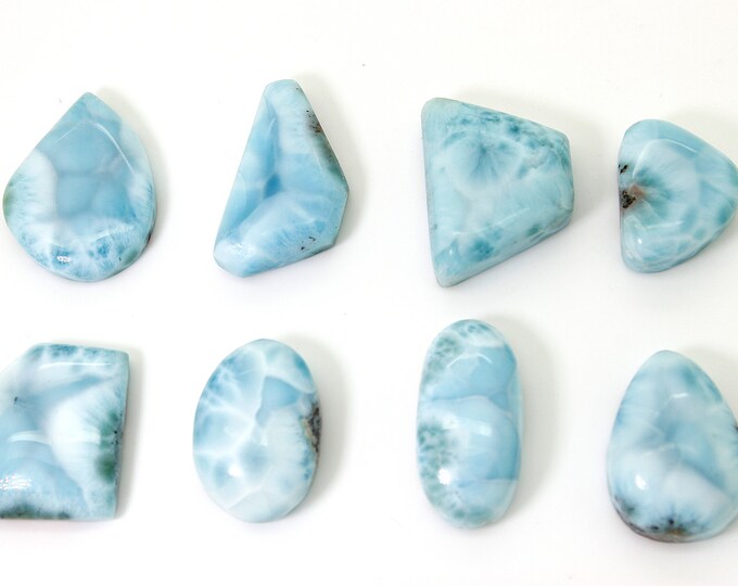 Natural Dominican Larimar Smooth Chips Rock Stone Gemstone Variety Shape Beads for Ring Necklace Pendant Jewelry Making - PGL63