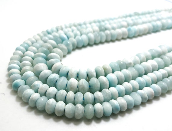 hemimorphite beads, Natural Hemimorphite Rondelle (4mm x 7mm, 5mm x 8mm) Blue Gemstone Beads - RD18