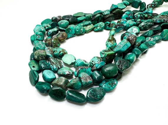 Hubei Turquoise Nugget Beads 8~12mm Natural Gemstone Assorted Size Turquoise for Jewelry Making - PGS352G