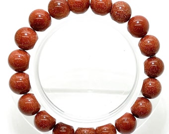 Gold SandStone Smooth Round Gemstone Beads 6mm 8mm 10mm Stretch Elastic Cord Handmade Beaded Bracelet PGB101