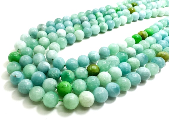Natural Burma Jade Beads, Green Myanmar Jade Polished Smooth Round Gemstone Beads -PG30A