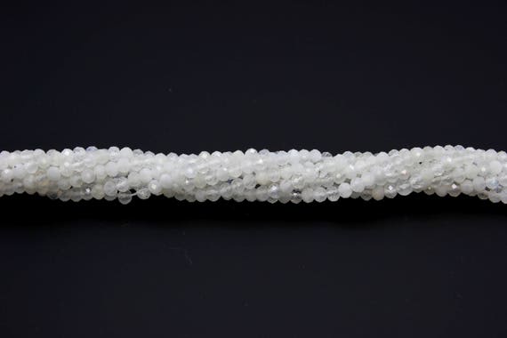 Natural Rainbow Moonstone Round Faceted Ball Sphere Gemstone Loose Bead Beads 3mm