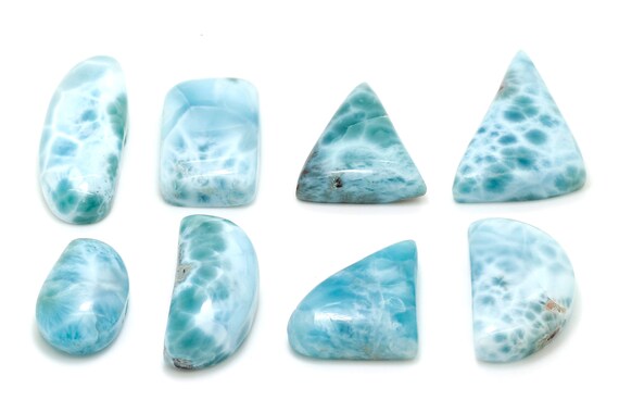 Natural Dominican Larimar Cabochon - Chips ock Stone Gemstone Pear Tear Oval Triangle Shape Beads for Ring Necklace Pendant Jewelry - PGL88