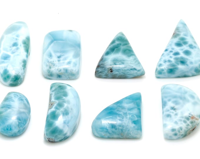 Natural Dominican Larimar Cabochon - Chips ock Stone Gemstone Pear Tear Oval Triangle Shape Beads for Ring Necklace Pendant Jewelry - PGL88