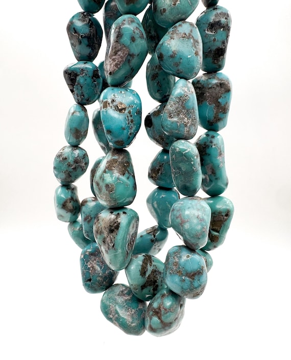Natural Arizona Turquoise Nugget Beads Genuine Blue Turquoise Gemstone Large Freeform Loose Stone Jewelry Making Supplies AAA Quality WHTQ16