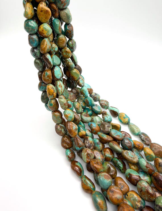 Natural Untreated Turquoise Beads Freeform Nugget 8-10mm Green Blue Brown Matrix Gemstone Beads 15.5" Strand Jewelry Making WHTQ21