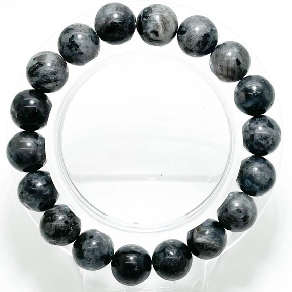 Larvikite Labradorite Smooth Round Natural Gemstone Beads Size 6mm 8mm 10mm Gemstone Stretch Handmade Beaded Bracelet PGB71