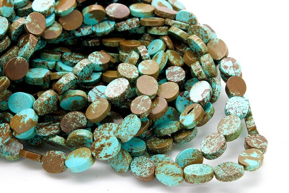 Flat turquoise beads online