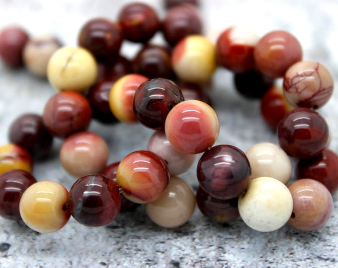 Mookaite Beads, Natural Mookaite Smooth Polished Round Gemstone Beads (4mm 6mm 8mm 10mm 12mm) - PG11
