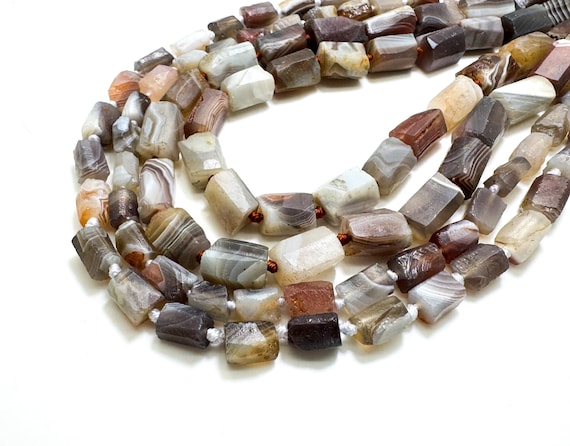Natural Brown Botswana Agate Raw Rough Cut Nugget Cube Pebble Gemstone Assorted Size Beads - PGS150