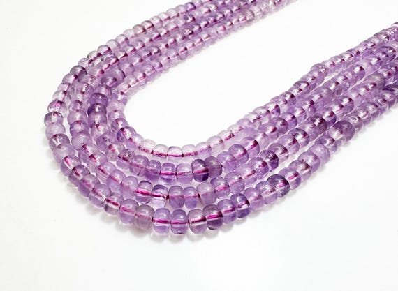 Light Purple Amethyst Beads: Polished Rondelle Gemstone Beads (3mm x 5mm)