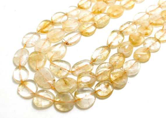 Natural Golden Citrine Pebble Flat Beads, Polished Yellow Gemstone for Jewelry Making - PGS378