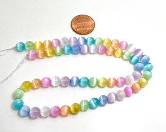 Perle De Pierre Gemme De Sélénite Naturelle AAA, Ronde 8 Mm 10 Mm, Magnifiques Perles De Pierre Gemme De Sélénite En Vrac De Couleur Bleue, Rang Complet 15,5" - France