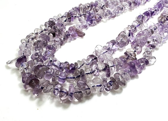 Natural Amethyst Chip Beads: Light Purple Gemstone, 15.5" Strand