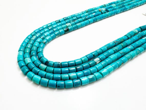 Natural Kingman Turquoise Heishi Gemstone Beads 4mm | Genuine AAA Blue Turquoise Rondelle Beads | 15.5" Strand | Jewelry Making PGS409