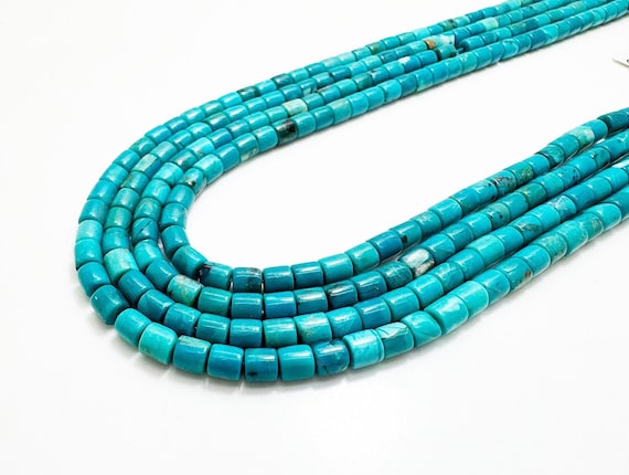 Natural Kingman Turquoise Heishi Gemstone Beads 2mm 4mm | Genuine AAA Blue Turquoise Rondelle Beads | 15.5" Strand | Jewelry Making PGS409
