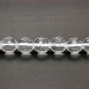 Natural Quartz, Clear Transparent Quartz Faceted Round Ball Sphere Beads Gemstone Natural Loose Stone 4mm 6mm 8mm 10mm PG39 image 3