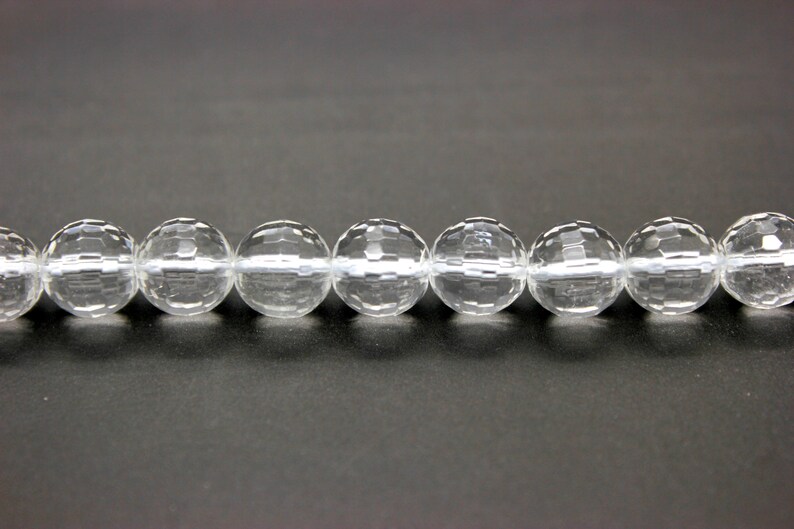 Natural Quartz, Clear Transparent Quartz Faceted Round Ball Sphere Beads Gemstone Natural Loose Stone 4mm 6mm 8mm 10mm PG39 image 3