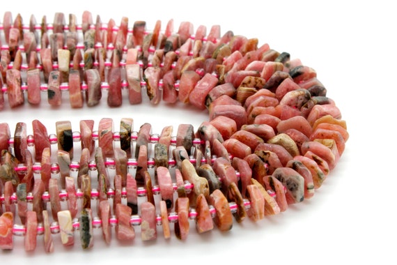 Rhodochrosite Beads, Natural Pink Rhodochrosite Chips Nuggets Rough Cut Irregular Shape Flat Gemstone Beads RDS07