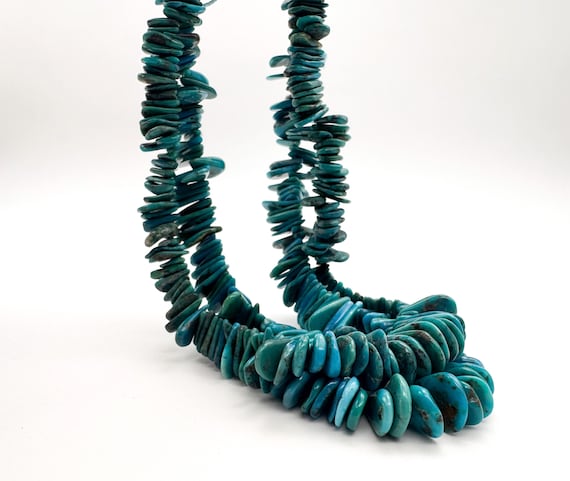 Arizona Kingman Turquoise Graduated Slice Slab Pear Teardrop Beads – Natural Blue Turquoise Strand | Statement Jewelry Supplies PGS370-2