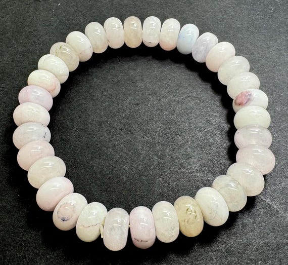White Jade Rondelle Bracelet: Handmade Gemstone Beaded Accessory