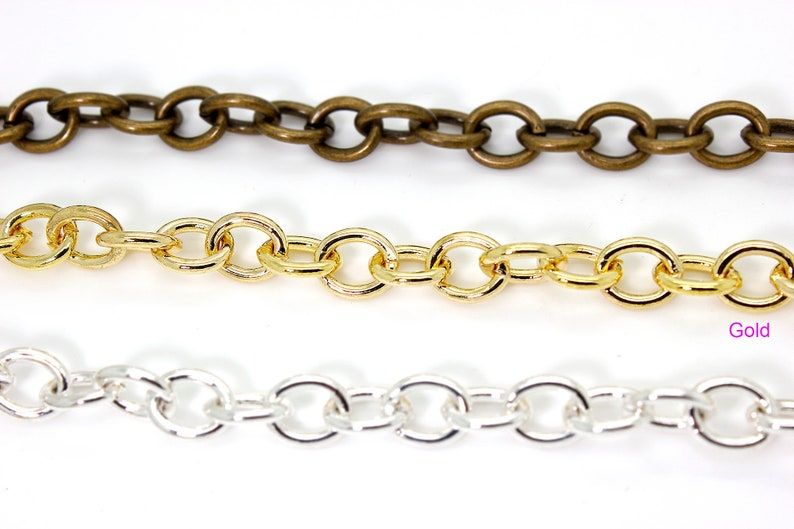 Necklace Chain 9mm x 11mm Metal Unfinished Chain PCH02 Oval Cable Chain Gold Silver Bronze Jewelry Making
