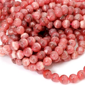 Rhodochrosite, Grade AAA High Quality Natural Rhodochrosite Smooth Round Sphere Ball Loose Gemstone Beads PG03 image 2