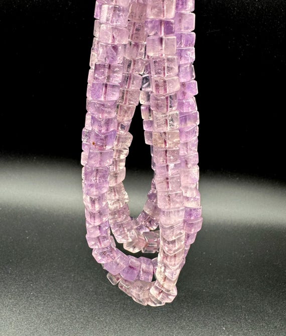Natural Amethyst Triangle Beads | 4x6mm 5x8mm Purple Gemstone Beads | Full 15.5" Strand | Geometric Beads | Jewelry Making Supplies - PG153