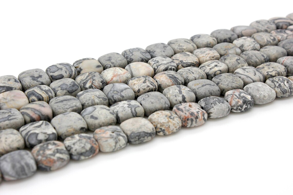 Picture Jasper Matte Picture Jasper Gray Flat Square Natural Etsy