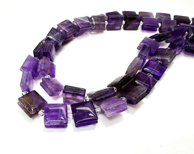 Amethyst Square Beads: 10mm Smooth Purple Gemstone Jewelry Supplies