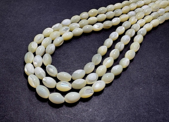 Iridescent Mother of Pearl Barrel Beads: Jewelry Making Supplies