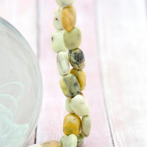 Chrysoprase Beads, Natural Lemon Chrysoprase Polished Smooth Flat Rectangle Gemstones Beads PG116 image 3