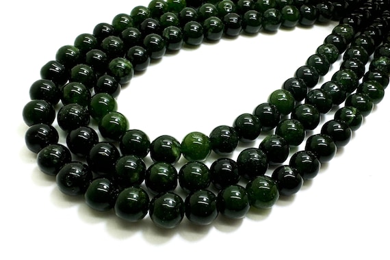 Green Jade Smooth Polished Round 8mm Gemstone Jewelry Making Beads - RN198D