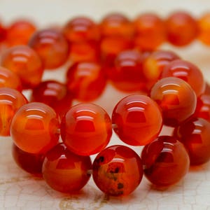 Natural Carnelian Beads, Polished Smooth Round Sphere Natural Carnelian Gemstone Beads 4mm 6mm 8mm 10mm PG287 image 1