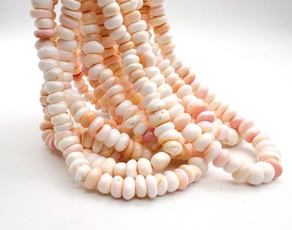 Natural Queen Conch Shell Beads, Pink Queen Conch Shell Nugget Chips Smooth Polished Beads - QC13
