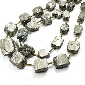 Pyrite Beads, Natural Pryite Rough Nuggets Cube Rough Raw Gemstone Beads - PG200