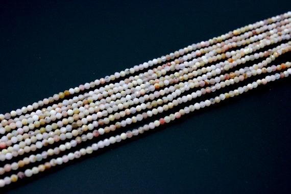 Pink Opal Beads Natural Pink Opal Faceted Round Ball Sphere 2mm