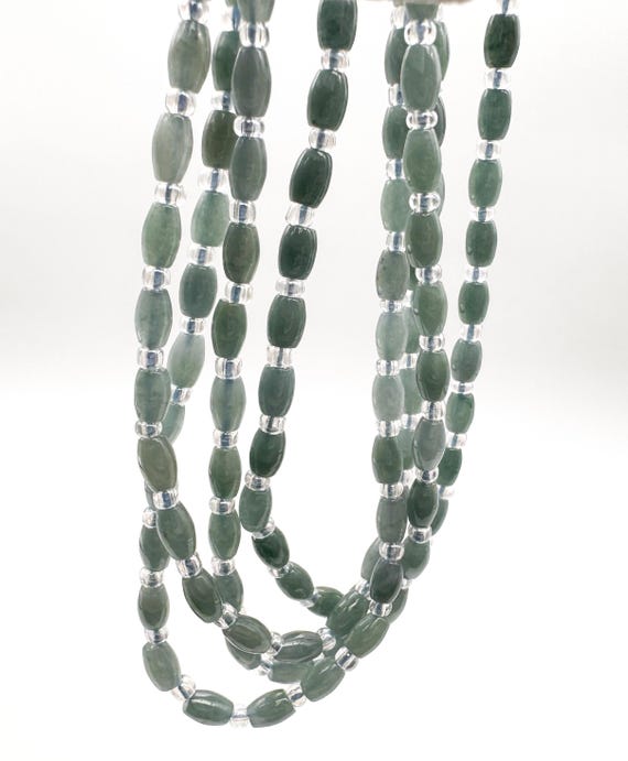 Natural AAA Guatemalan Jade Oval Rice Beads 4x6mm Genuine Green Jadeite Smooth Olive Barrels for Jewelry Making Supplies Gemstone PGS323H