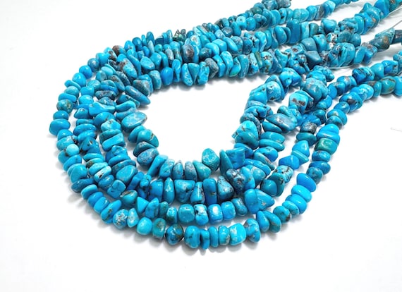 Genuine Natural Arizona Blue Kingman Turquoise Assorted Nugget Beads Polished Organic Pebble Authentic Southwestern Jewelry Supply PGS372