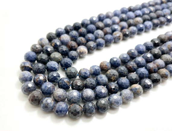 Blue Sapphire Beads, Genuine AAA Natural Sapphire Faceted Round 6mm 7mm Gemstone Beads - RNF33B