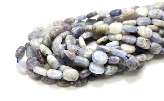 Natural Iolite, Matte Natural Iolite Flat Rectangle Gemstone Loose Beads - PG100Rec