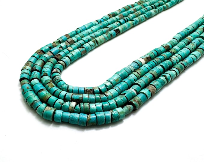 Turquoise Heishi Beads: 3.5-4mm Arizona Gemstone Strand