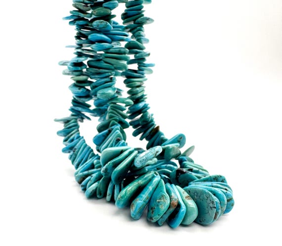 Arizona Turquoise Slice Beads Natural Blue Untreated Gemstone For Jewelry Supply PGS370-13