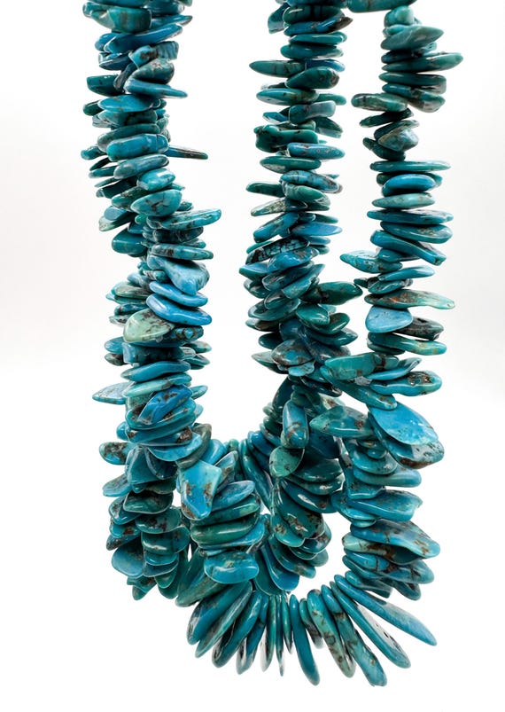 Arizona Kingman Turquoise Graduated Slice Slab Pear Teardrop Beads – Natural Blue Teal Turquoise Strand Statement Jewelry Supplies PGS370-16