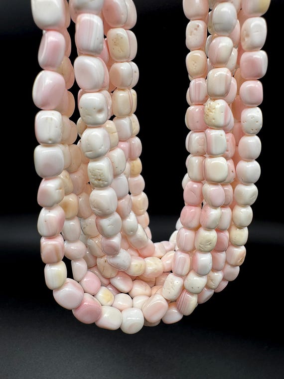 Natural Queen Conch Shell Nugget Beads Genuine Pink White Shell Gemstone Freeform Ocean Jewelry Making Supplies Smooth Polished Shell QC13